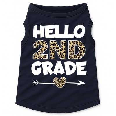 Hello 2nd Grade Leopard Print Second Grade Teacher Kids Gift Doggie Tank