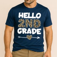 Hello 2nd Grade Leopard Print Second Grade Teacher Kids Gift Cooling Performance Crew T-Shirt
