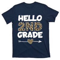 Hello 2nd Grade Leopard Print Second Grade Teacher Kids Gift T-Shirt