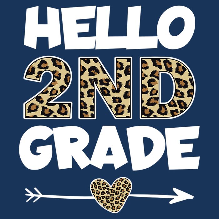 Hello 2nd Grade Leopard Print Second Grade Teacher Kids Gift T-Shirt
