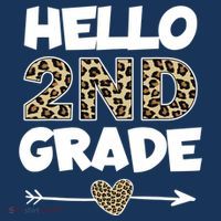 Hello 2nd Grade Leopard Print Second Grade Teacher Kids Gift Tall T-Shirt