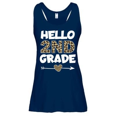 Hello 2nd Grade Leopard Print Second Grade Teacher Kids Gift Ladies Essential Flowy Tank