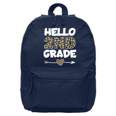 Hello 2nd Grade Leopard Print Second Grade Teacher Kids Gift 16 in Basic Backpack