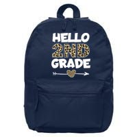 Hello 2nd Grade Leopard Print Second Grade Teacher Kids Gift 16 in Basic Backpack