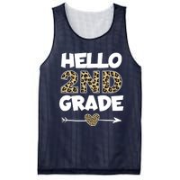 Hello 2nd Grade Leopard Print Second Grade Teacher Kids Gift Mesh Reversible Basketball Jersey Tank