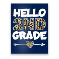 Hello 2nd Grade Leopard Print Second Grade Teacher Kids Gift Poster