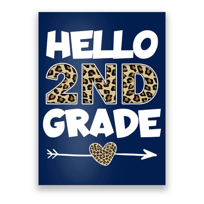 Hello 2nd Grade Leopard Print Second Grade Teacher Kids Gift Poster