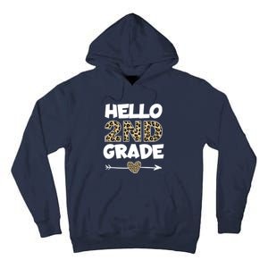 Hello 2nd Grade Leopard Print Second Grade Teacher Kids Gift Tall Hoodie