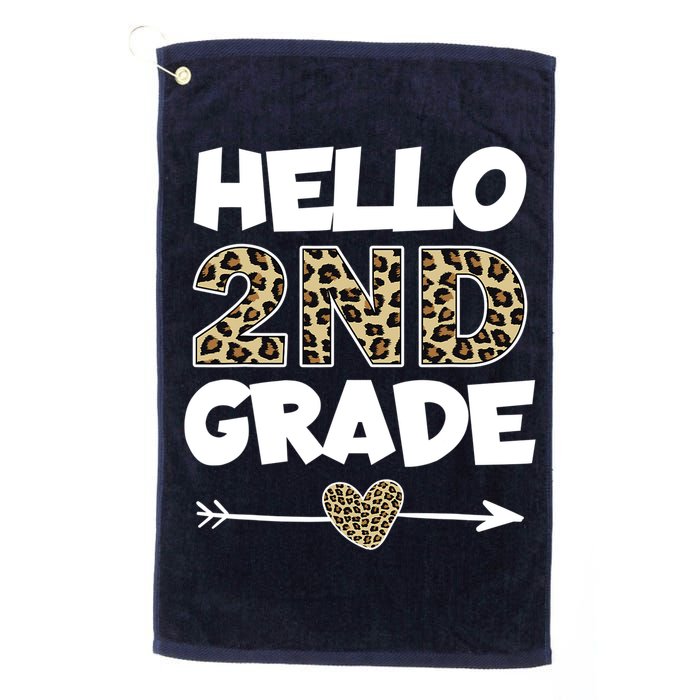 Hello 2nd Grade Leopard Print Second Grade Teacher Kids Gift Golf Towel