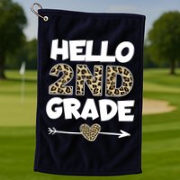 Hello 2nd Grade Leopard Print Second Grade Teacher Kids Gift Golf Towel