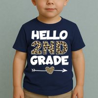 Hello 2nd Grade Leopard Print Second Grade Teacher Kids Gift Toddler T-Shirt