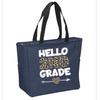 Hello 2nd Grade Leopard Print Second Grade Teacher Kids Gift Zip Tote Bag