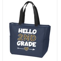 Hello 2nd Grade Leopard Print Second Grade Teacher Kids Gift Zip Tote Bag