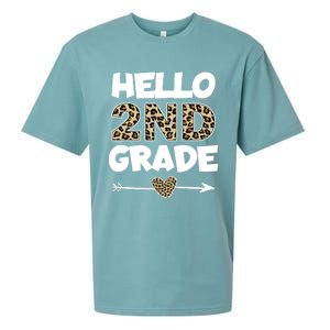 Hello 2nd Grade Leopard Print Second Grade Teacher Kids Gift Sueded Cloud Jersey T-Shirt