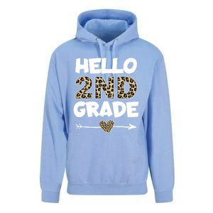 Hello 2nd Grade Leopard Print Second Grade Teacher Kids Gift Unisex Surf Hoodie