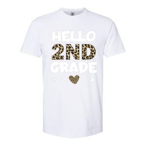 Hello 2nd Grade Leopard Print Second Grade Teacher Kids Gift Softstyle CVC T-Shirt