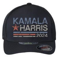 Harris 2024 Grunge Retro Stripes Vintage Kamala Harris 2024 Flexfit Unipanel Trucker Cap