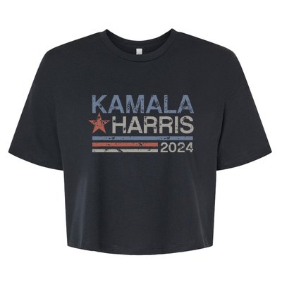 Harris 2024 Grunge Retro Stripes Vintage Kamala Harris 2024 Bella+Canvas Jersey Crop Tee