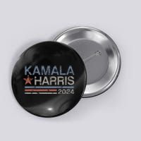 Harris 2024 Grunge Retro Stripes Vintage Kamala Harris 2024 Button