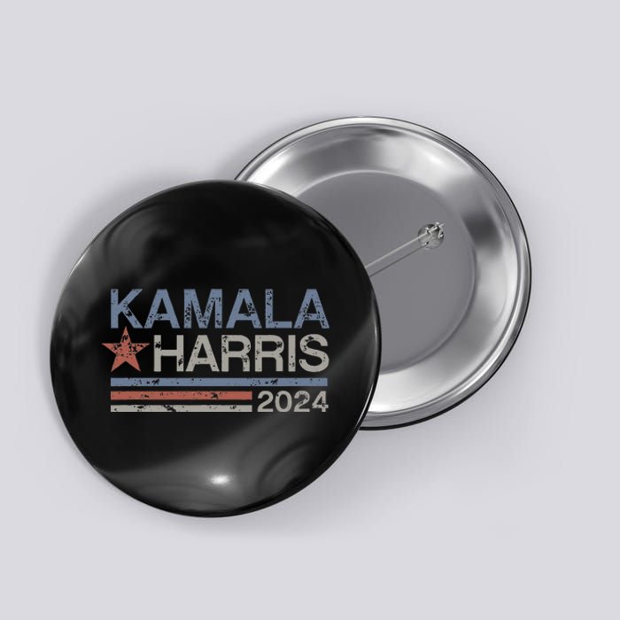 Harris 2024 Grunge Retro Stripes Vintage Kamala Harris 2024 Button