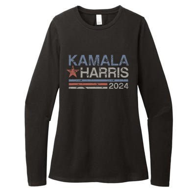 Harris 2024 Grunge Retro Stripes Vintage Kamala Harris 2024 Womens CVC Long Sleeve Shirt