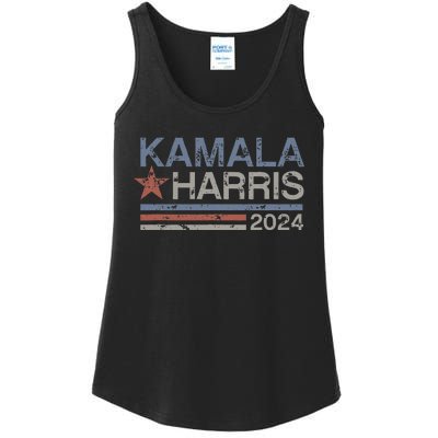 Harris 2024 Grunge Retro Stripes Vintage Kamala Harris 2024 Ladies Essential Tank