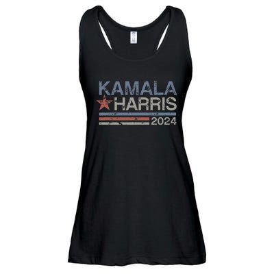 Harris 2024 Grunge Retro Stripes Vintage Kamala Harris 2024 Ladies Essential Flowy Tank