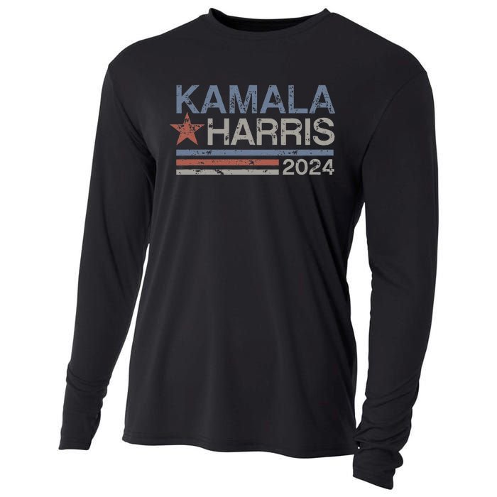 Harris 2024 Grunge Retro Stripes Vintage Kamala Harris 2024 Cooling Performance Long Sleeve Crew