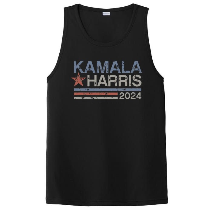 Harris 2024 Grunge Retro Stripes Vintage Kamala Harris 2024 PosiCharge Competitor Tank