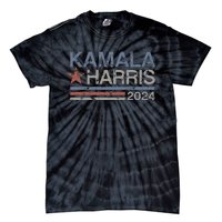 Harris 2024 Grunge Retro Stripes Vintage Kamala Harris 2024 Tie-Dye T-Shirt