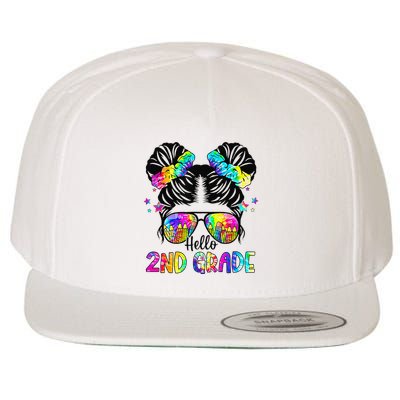 Hello 2nd Grade Messy Bun Team Second Grade Back To School Wool Snapback Cap