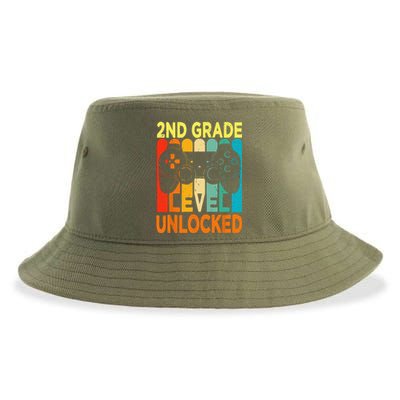 Hello 2nd Grade Level Unlocked Video Game Back To School Sustainable Bucket Hat