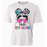 Hello 2nd Grade Messy Hair Bun Girl Back To School First Day Cooling Performance Crew T-Shirt