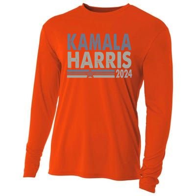 Harris 2024 Grunge Retro Stripes Vintage Kamala Harris 2024 Gift Cooling Performance Long Sleeve Crew