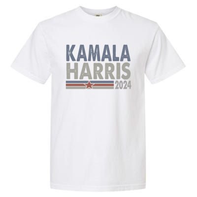 Harris 2024 Grunge Retro Stripes Vintage Kamala Harris 2024 Gift Garment-Dyed Heavyweight T-Shirt