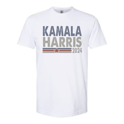 Harris 2024 Grunge Retro Stripes Vintage Kamala Harris 2024 Gift Softstyle CVC T-Shirt