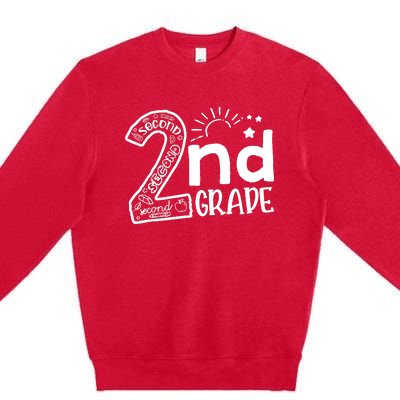 Hello 2nd Grade Teachers Boy And Team Second Grade Premium Crewneck Sweatshirt