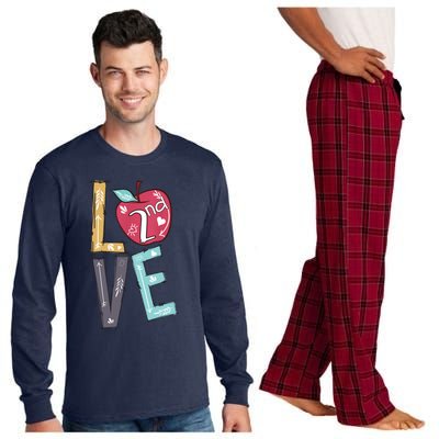 Hello 2nd grade Teacher Love Back To School Gifts Long Sleeve Pajama Set