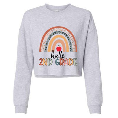 Hello 2Nd Grade Teacher Rainbow Team Second Grade Teacher Great Gift Cropped Pullover Crew