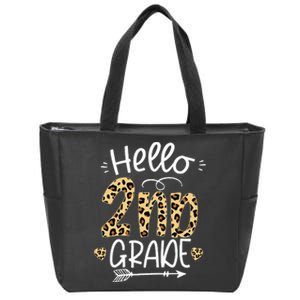 Hello 2nd Grade Leopard Teacher Students Back To School Zip Tote Bag