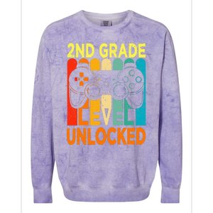 Hello 2nd Grade Level Unlocked Video Game Colorblast Crewneck Sweatshirt