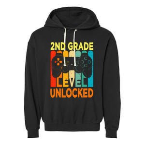 Hello 2nd Grade Level Unlocked Video Game Garment-Dyed Fleece Hoodie