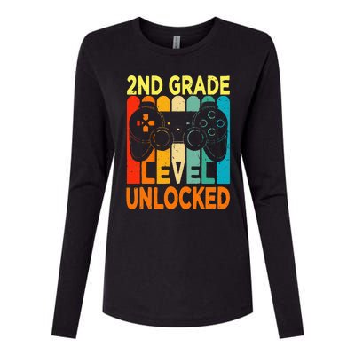 Hello 2nd Grade Level Unlocked Video Game Womens Cotton Relaxed Long Sleeve T-Shirt