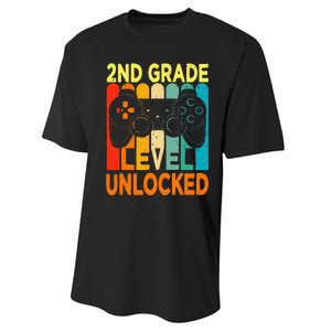 Hello 2nd Grade Level Unlocked Video Game Performance Sprint T-Shirt