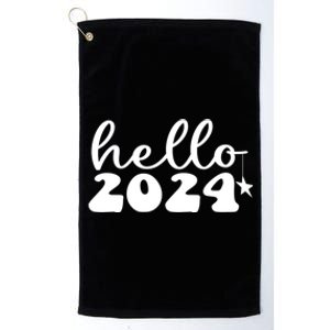 Hello 2024 Happy New Year Great Gift Platinum Collection Golf Towel