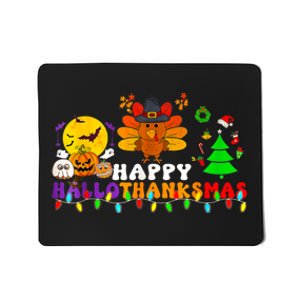 Hallothanksmas 2024 Halloween Merry Christmas Thanksgiving Mousepad