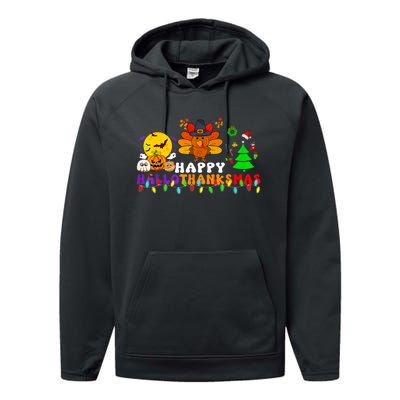 Hallothanksmas 2024 Halloween Merry Christmas Thanksgiving Performance Fleece Hoodie