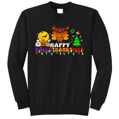 Hallothanksmas 2024 Halloween Merry Christmas Thanksgiving Sweatshirt