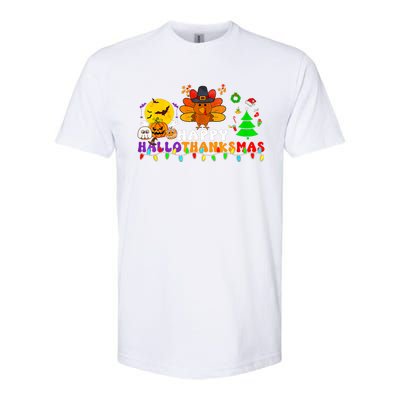 Hallothanksmas 2024 Halloween Merry Christmas Thanksgiving Softstyle CVC T-Shirt