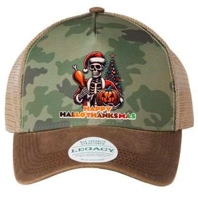 Hallothanksmas 2024 Halloween Merry Christmas Thanksgiving Legacy Tie Dye Trucker Hat